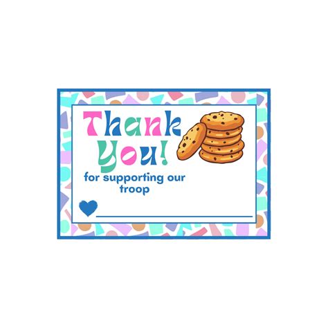 Girl Scout Cookie Thank You Card, Girl Scout Card, Girl Scout Cookie Card, Girl Scout Cookie ...