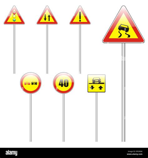 isolated european road signs Stock Photo - Alamy