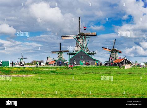 Dutch Wind Mills Stock Photo Alamy