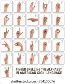 Finger Spelling Alphabet American Sign Language Stock Photo 734155876 ...