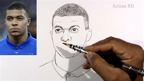 Kylian Mbappe Pencil Drawing Step By Step Tutorial