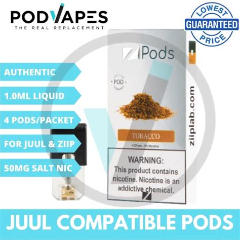 Podvapes Ziip J Pods Tobacco Ziip And Juul Compatible Pods Mg Ml