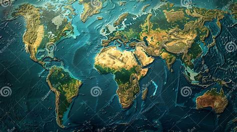 This Image Showcases A Detailed World Map Highlighting The Earths