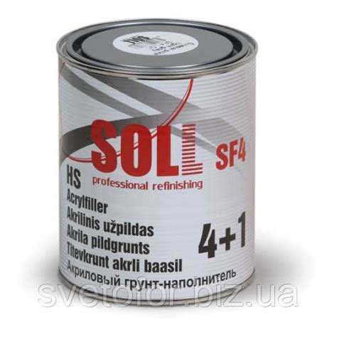 Купить Грунт акриловый (мокрый по мокрому) SOLL SF4 4+1 светло-серый 1л ...