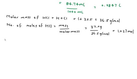 Solved Commercially Available Concentrated Hydrochloric Acid Is