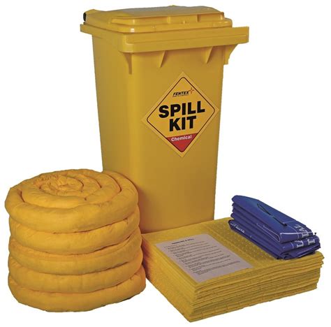 Complete Spill Kits Chemical Spill Kit Wheelie Bin 120l Industrial