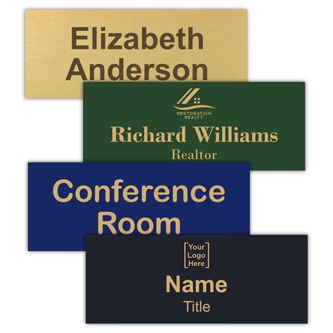 10x4 Executive Office Name Plates Engraved Brass Nap Nameplates