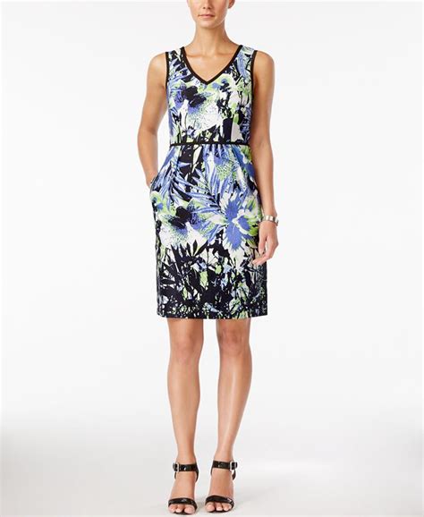 Nine West Sleeveless Printed Sheath Dress Macys