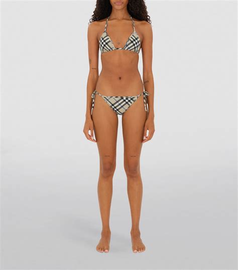 Womens Burberry Neutrals Burberry Check Bikini Bottoms Harrods Us