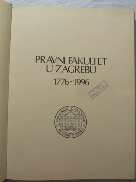 Pravni fakultet u Zagrebu 1776-1996.