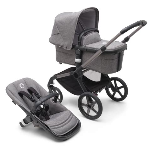 Bugaboo Fox 5 Graphite Grey Melange 4 Wheel Prams Baby Bunting AU