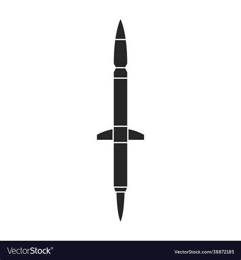 Ballistic Missile Iconblack Icon Royalty Free Vector Image