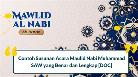 Contoh Susunan Acara Maulid Nabi Di Masjid Hingga Sekolah