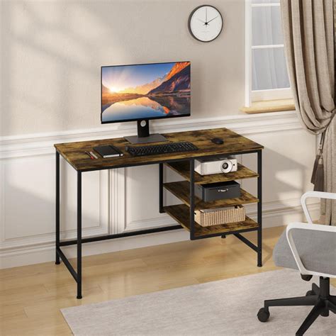 Loftdesigns Schreibtisch Computertisch Mit Regal B Rotisch Mit