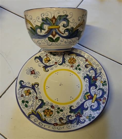 Tazza E Piatto Da Colazione In Stile Ricco Deruta Ceramiche Rinascita