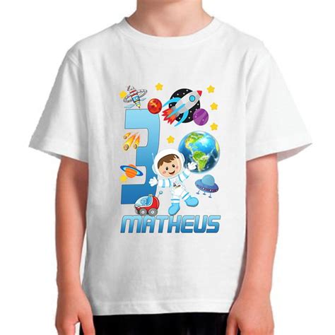 1 Camisa Astronauta Aniversário infantil Festa Astronauta Elo7