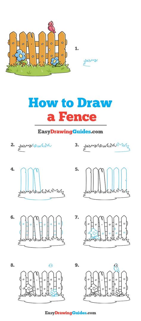 How to Draw a Fence - Really Easy Drawing Tutorial | 그리기