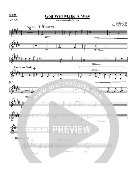 God Will Make A Way Bari Sax Sheet Music Pdf Don Moen Praisecharts