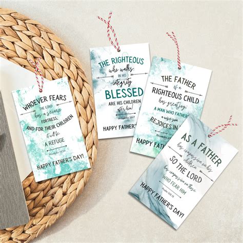 Scripture Father's Day Gift Tags, Printable Father's Day Gift Tags