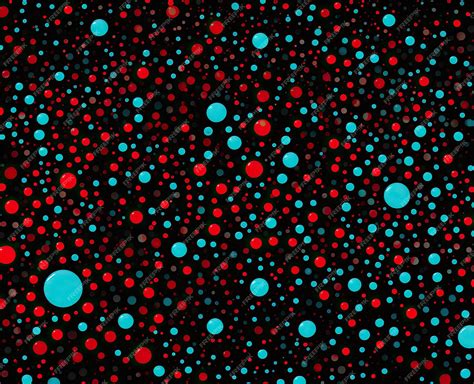 Premium AI Image | red and cyan dots wallpaper pattern design on black ...