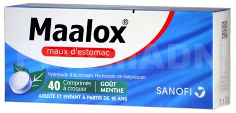 Maalox maux d estomac Comprimés à croquer 40 et 60 sachets doses 20