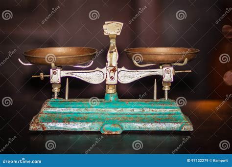 Old Golden Weighing Scale Balance Ancient Old Scale Vintage Old Brass