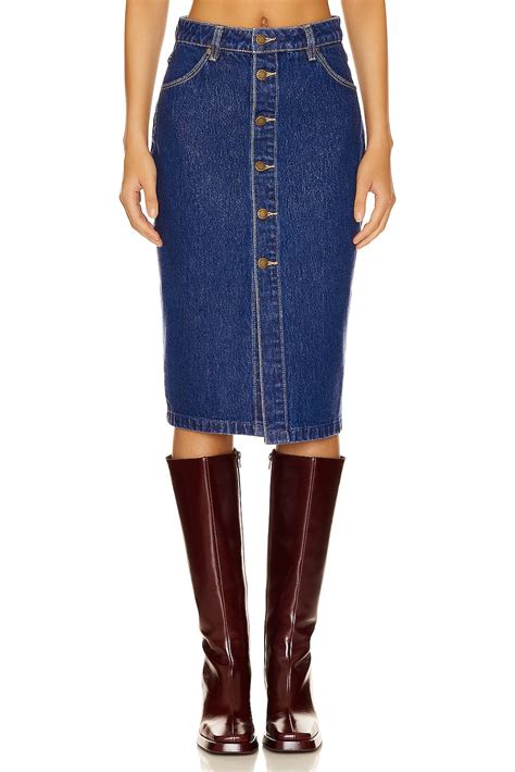 Rolla S Melrose Skirt In Organic Vintage Blue Revolve