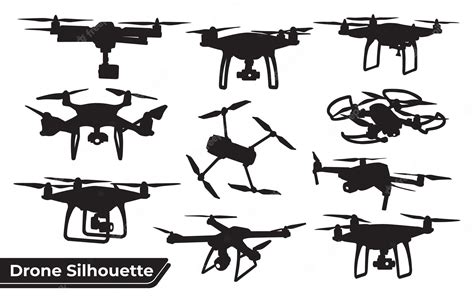 Premium Vector | Flying drone silhouette vector