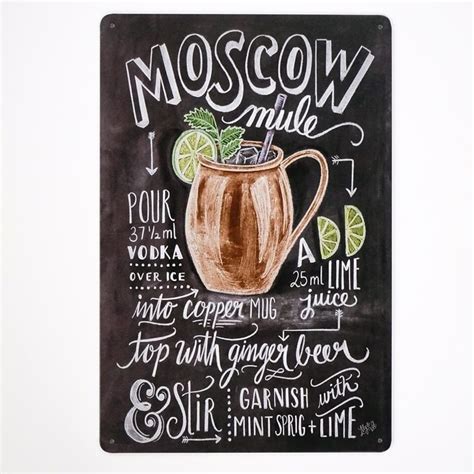 Plakat Tabliczka Dekoracyjna Metalowa Moscow Mule Rustykalneuchwyty