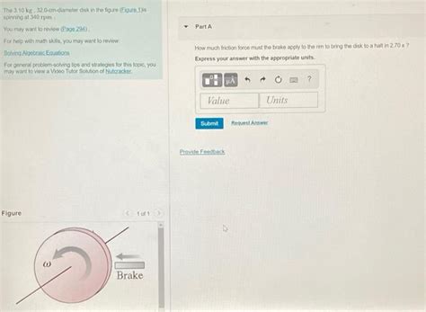 Solved Part A The Kg Cm Diameter Disk In The Chegg