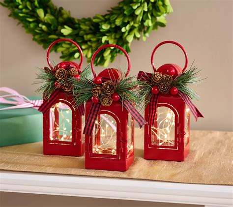 Set Of Fairy Light Lanterns With Embellishments By Valerie Qvc