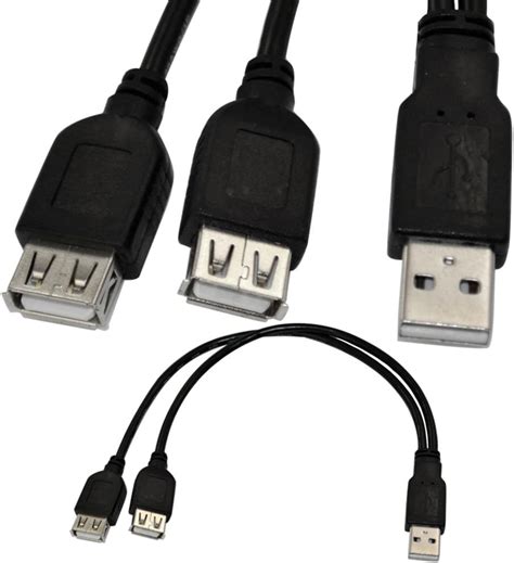 USB 2 0 A Male Plug To 2 Dual USB A Female Jack Y Splitter Hub Adapter