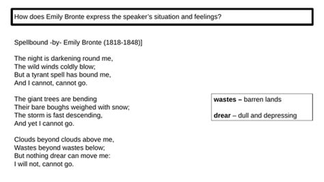 Unseen Poetry Exam Prep Revision Analysis Close Reading Emily Bronte