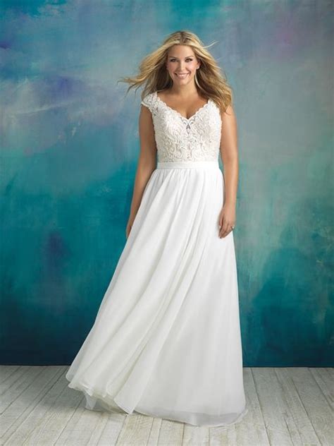 Allure Bridal Gown W Lace And Chiffon Plus Sizewedding Dress With