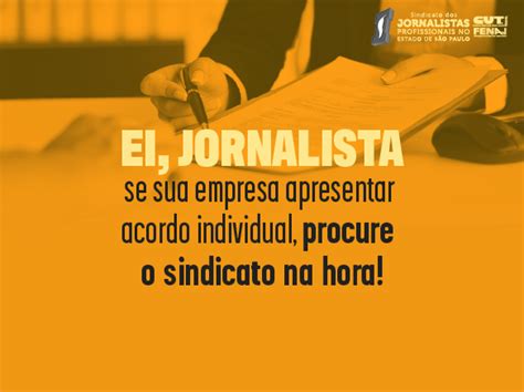 Acordos Individuais orientação do Sindicato aos Jornalistas de SP