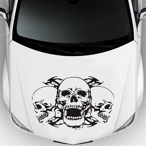 Bynyxi Totenkopf Autoaufkleber Sch Del Auto Motorhaube Aufkleber