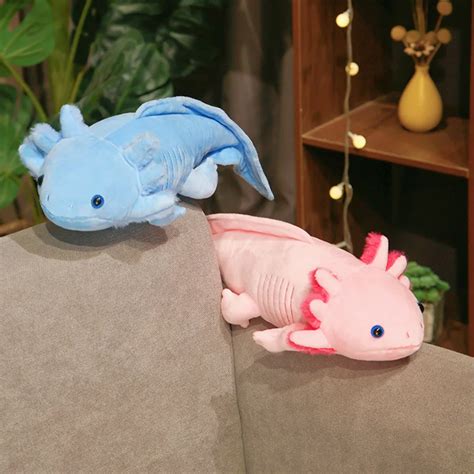 Cartoon Colorful Newt Plush Toy Stuffed Cute Axolotl Salamander Fuzzy