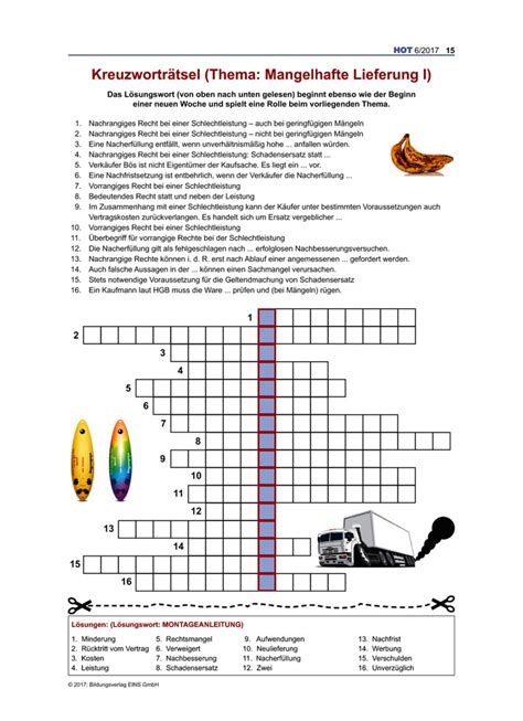 Kreuzwortr Tsel Mangelhafte Lieferung I Und Ii Westermann