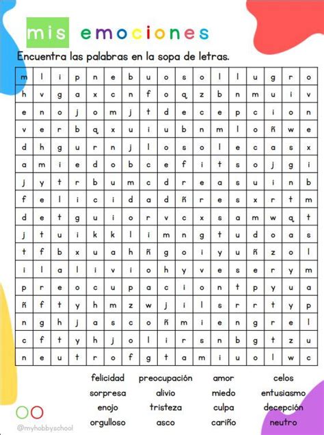 Sopa De Letras Sobre Emociones Words Word Search Puzzle Feelings