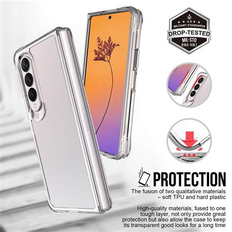 Red Monster Tough Naked Armour Hard Clear Safe Monster Antimicrobial For Galaxy Z Flip 4 Z Fold