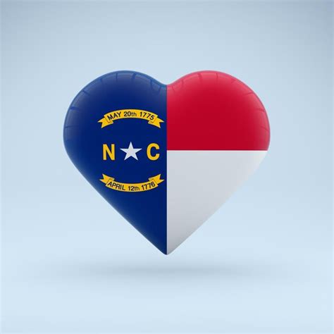 Premium Photo Love North Carolina State Symbol Heart Flag Icon D