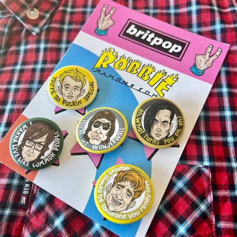 Britpop Buttons Set Radiohead Blur Oasis Suede Pulp 90 S