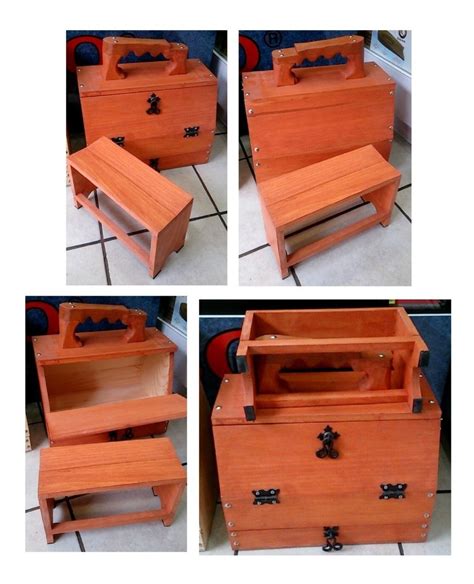 1 Cajon Jumbo Madera Con Banco Para Bolear Zapatos40x45x25cm Mercado