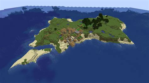 Decent Sized Island As The Spawn With A Village And A Blacksmith Seed