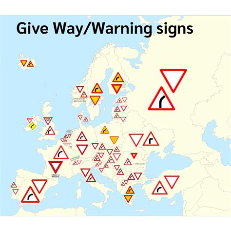 Map of Give Way and Warning Signs in Europe : r/geoguessr