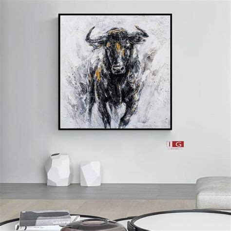 Bull Painting, Acrylic Painting, Canvas Painting, Highland Cow Painting ...