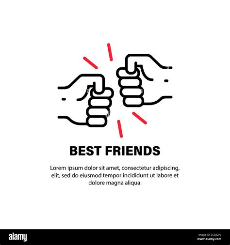 Fist Bump Icon Best Friends Friendship Vector On Isolated White