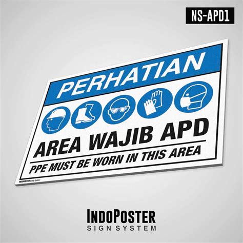 Jual Safety Sign Rambu K3 PVC ANSI Area Wajib APD Alat Pelindung Diri