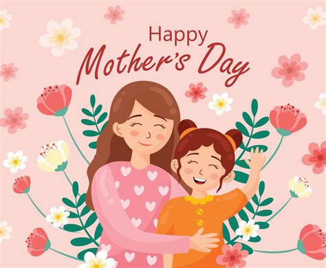 Mother And Daughter Celebrating Mothers Day Freevectors