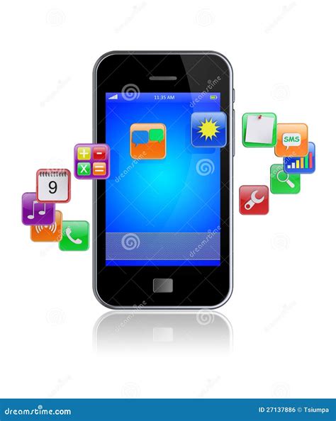Smart phone apps icons stock illustration. Illustration of connection